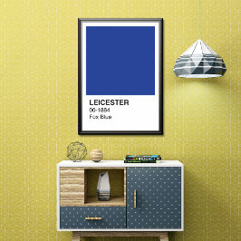 Leicester Fox Blue - White Border Perfect Poster