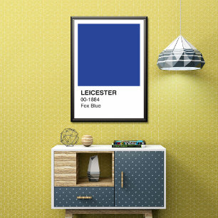 Leicester Fox Blue - White Border Perfect Poster