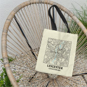 Leicester, Leicestershire Stad Kaart Boodschappent Tote Bag