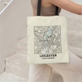 Leicester, Leicestershire Stad Kaart Boodschappent Tote Bag