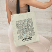 Leicester, Leicestershire Stad Kaart Boodschappent Tote Bag