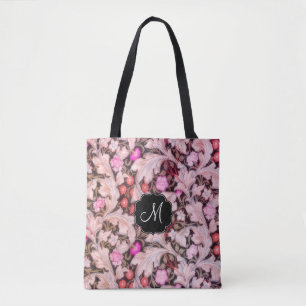 Leicester Pink Floral Pattern met Monogram Tote Bag