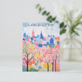 Leicester Reizen Stad Schilderen Esthetisch Briefkaart (Staand voorkant)