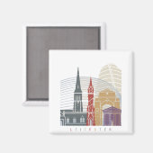 Leicester skyline poster magneet (Voorkant / Achterkant)
