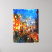 Leicester Square bij nacht, Londen Canvas Afdruk (Voorkant)