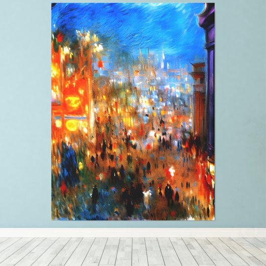 Leicester Square bij nacht, Londen Canvas Afdruk (Insitu (Houten vloer))