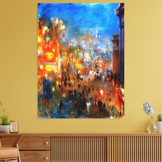 Leicester Square bij nacht, Londen Canvas Afdruk (Insitu (Woonkamer))