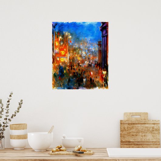 Leicester Square bij nacht, Londen Poster (Keuken)