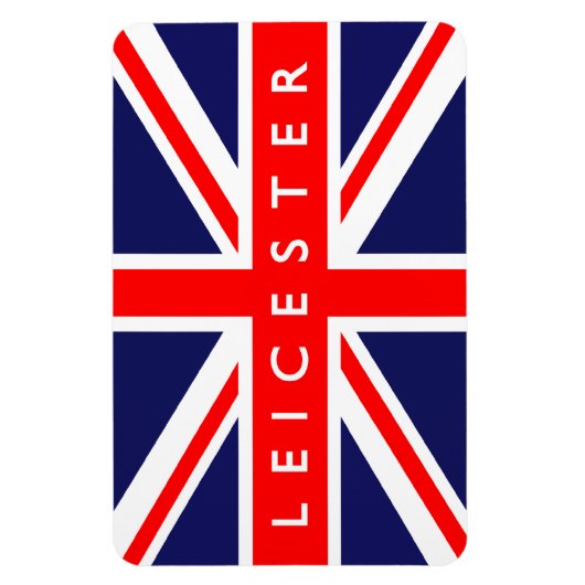 Leicester UK Flag Magneet (Verticaal)