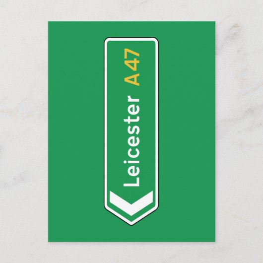 Leicester, UK Road Sign Briefkaart (Voorkant)