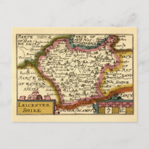Leicestershire County England Oude antiquarische k Briefkaart