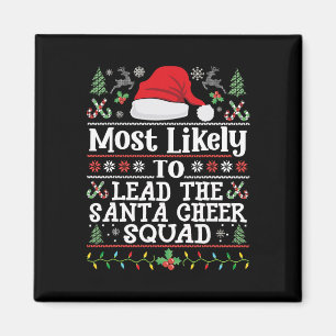 Leid de Kerstman Cheer Squad - Grappige Kerst Chee Magneet