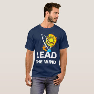 Leid de wind grappig aanpasbaar windsurfen t-shirt