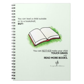 Leid een kind naar buiten of naar een boekenplank notitieboek