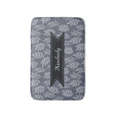 Leid grijs laat een elegant patroon met luxe naam  badmat (Voorkant Verticaal)