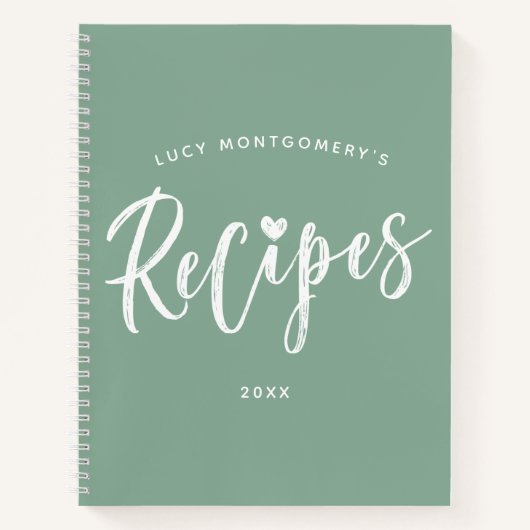 Leid groen wit penseelscript ontvangen notitieboek (Voorkant)