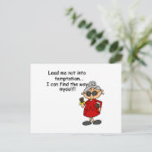 Leid me niet in verleiding Humor Briefkaart (Staand voorkant)