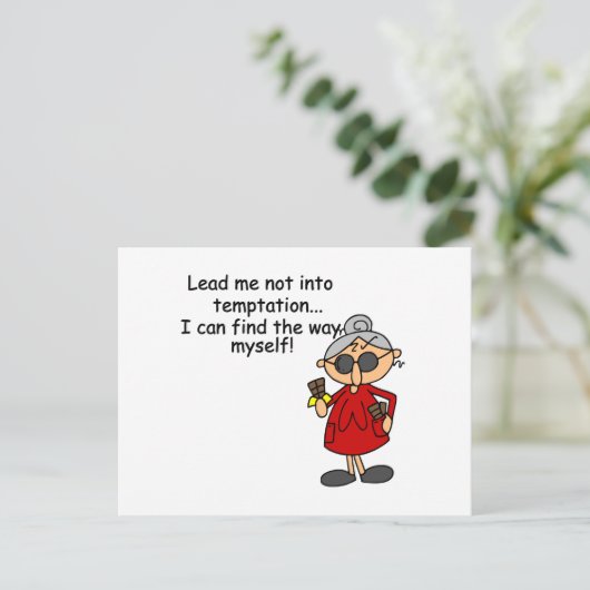 Leid me niet in verleiding Humor Briefkaart (Staand voorkant)