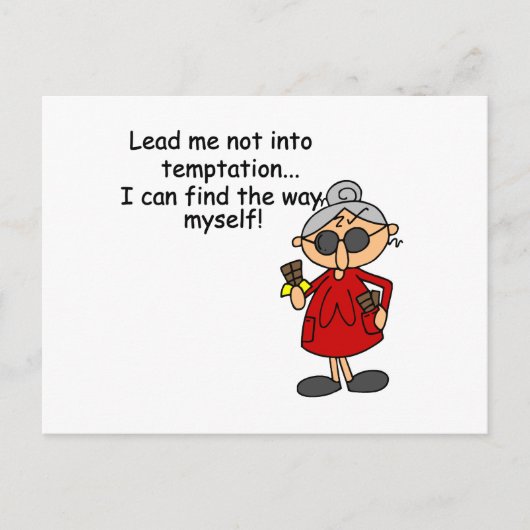 Leid me niet in verleiding Humor Briefkaart (Voorkant)