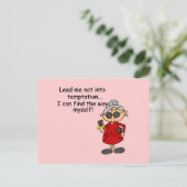 Leid me niet in verleiding Humor Briefkaart (Staand voorkant)