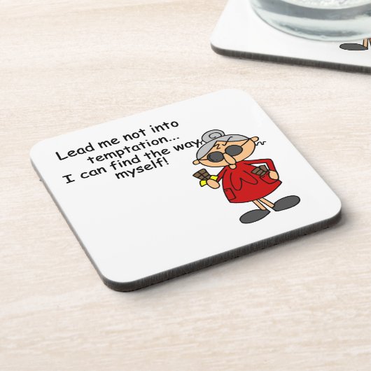 Leid me niet in verleiding Humor Drankjes Onderzetter (Linkerzijde)