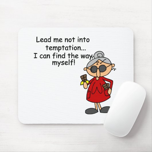 Leid me niet in verleiding Humor Muismat (Met muis)