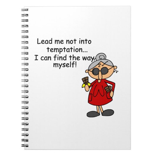 Leid me niet in verleiding Humor Notitieboek (Voorkant)