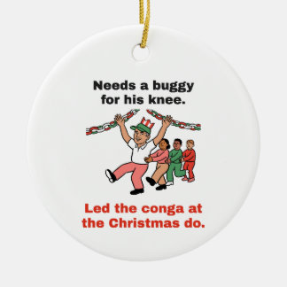 Leidde de Conga op het Kerstfeest: Grappig Golf Keramisch Ornament