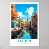 Leiden Nederland Reisprint Poster (Voorkant)