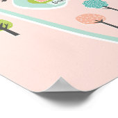 Leiden Stad Geïllustreerde Kaart roze Poster (Hoek)