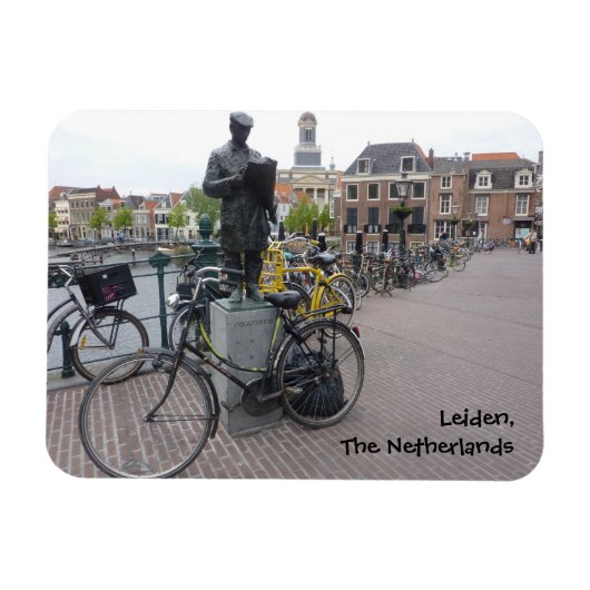 Leiden (standbeeld & fietsen) magneet (Horizontaal)