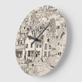 Leiden Zuid-Holland Nederland peninkttekening Grote Klok (Hoek)