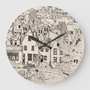 Leiden Zuid-Holland Nederland peninkttekening Grote Klok