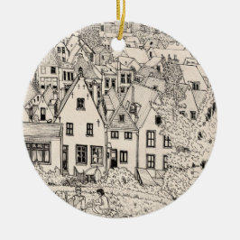 Leiden Zuid-Holland Nederland peninkttekening Keramisch Ornament