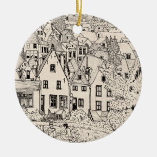Leiden Zuid-Holland Nederland peninkttekening Keramisch Ornament