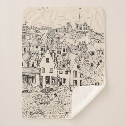 Leiden Zuid-Holland Nederland peninkttekening Sherpa Deken (Voorkant)
