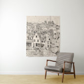 Leiden Zuid-Holland Nederland peninkttekening Wandkleed (In situ)