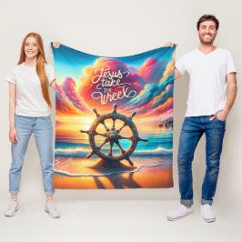 Leidend Licht Jezus Neem het Wiel Fleece Deken