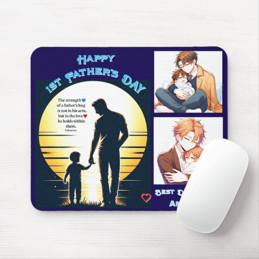 Leidend licht - Vader & Kind Zonsondergang Muismat (Met muis)