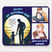 Leidend licht - Vader & Kind Zonsondergang Muismat (Voorkant)