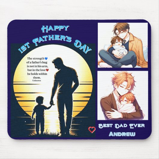 Leidend licht - Vader & Kind Zonsondergang Muismat (Voorkant)