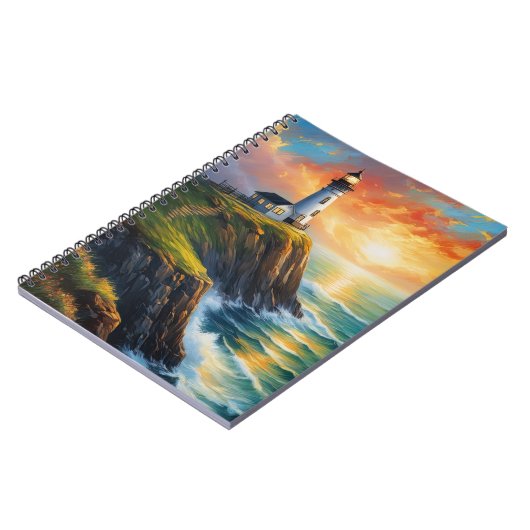 Leidend Licht, Vuurtoren en Zonsondergang Notitieboek (Linkerzijde)