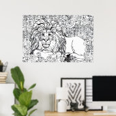 Leidende Leeuw Poster (Thuiskantoor)