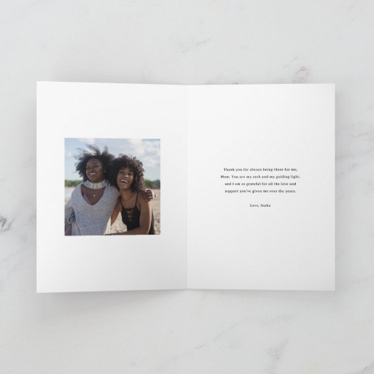 Leidende Licht Moederdag Fotogroet Kaart (Binnen)