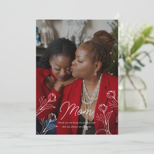 Leidende lichte Moederdag-fotoplatte Kaart (Staand voorkant)