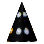 LEIDENE lichten, close-up abstracte achtergrond. Feesthoedjes (Achterkant)