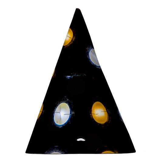 LEIDENE lichten, close-up abstracte achtergrond. Feesthoedjes (Rechts)