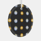 LEIDENE lichten, close-up abstracte achtergrond. Glas Ornament (Voorkant Rechts)