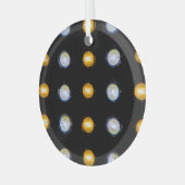 LEIDENE lichten, close-up abstracte achtergrond. Glas Ornament (Voorkant links)