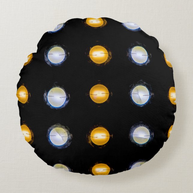 LEIDENE lichten, close-up abstracte achtergrond. Rond Kussen (Voorkant)